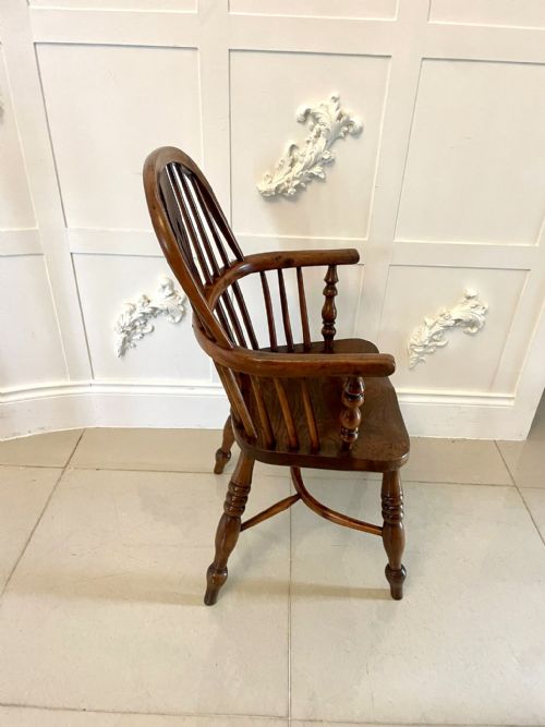 ANTIQUE GEORGE III QUALITY YEW WOOD WINDSOR ARMCHAIR - ADDITIONAL PHOTO 5