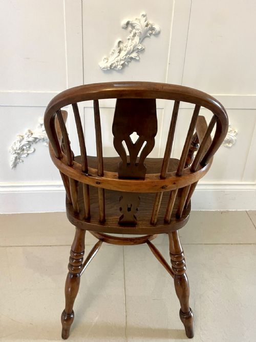 ANTIQUE GEORGE III QUALITY YEW WOOD WINDSOR ARMCHAIR - ADDITIONAL PHOTO 6