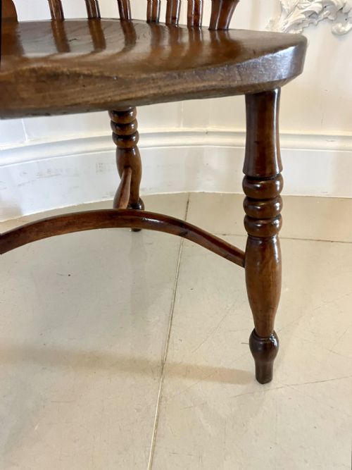 ANTIQUE GEORGE III QUALITY YEW WOOD WINDSOR ARMCHAIR - ADDITIONAL PHOTO 7