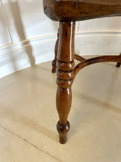 ANTIQUE GEORGE III QUALITY YEW WOOD WINDSOR ARMCHAIR - ADDITIONAL PHOTO 8