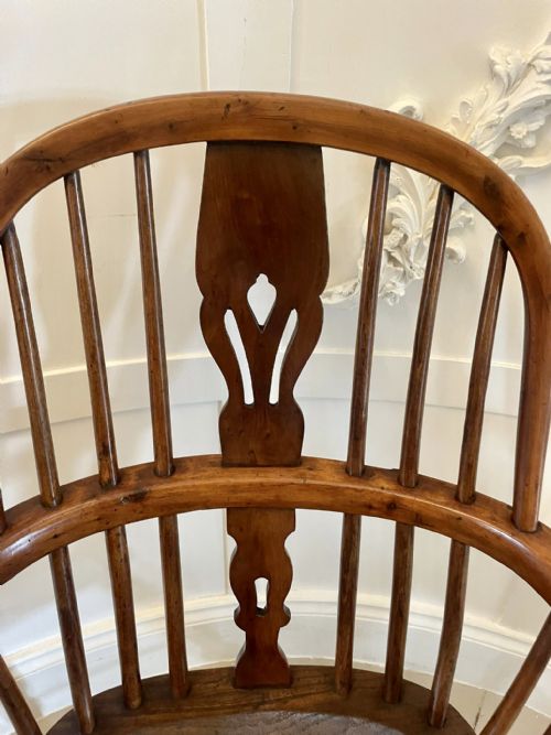 ANTIQUE GEORGE III QUALITY YEW WOOD WINDSOR ARMCHAIR - ADDITIONAL PHOTO 9