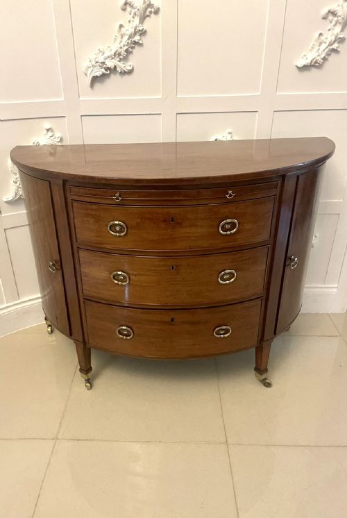 Antique George III Quality Mahogany Demi Lune Shaped Commode/chest of Drawers