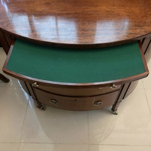 fig 1. Antique George III Quality Mahogany Demi Lune Shaped Commode/Chest of Drawers