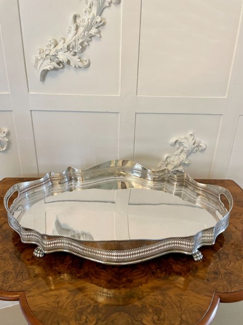 Large Antique Edwardian Quality Silver Plated Tea Tray