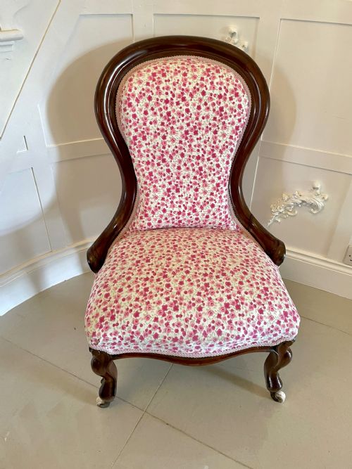ANTIQUE VICTORIAN MAHOGANY LADIES CHAIR - ADDITIONAL PHOTO 1