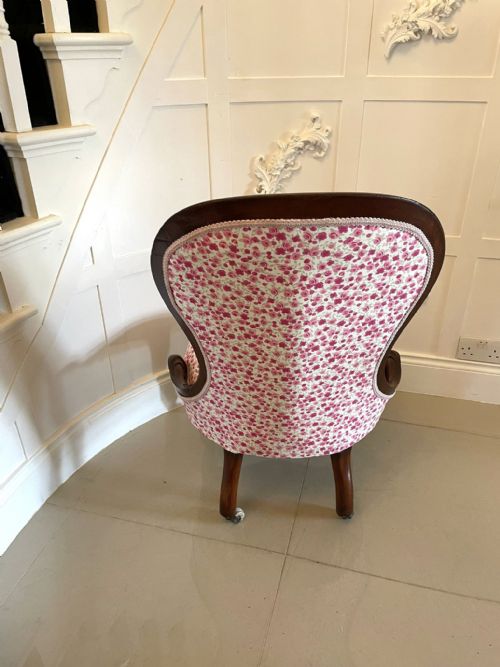 ANTIQUE VICTORIAN MAHOGANY LADIES CHAIR - ADDITIONAL PHOTO 2