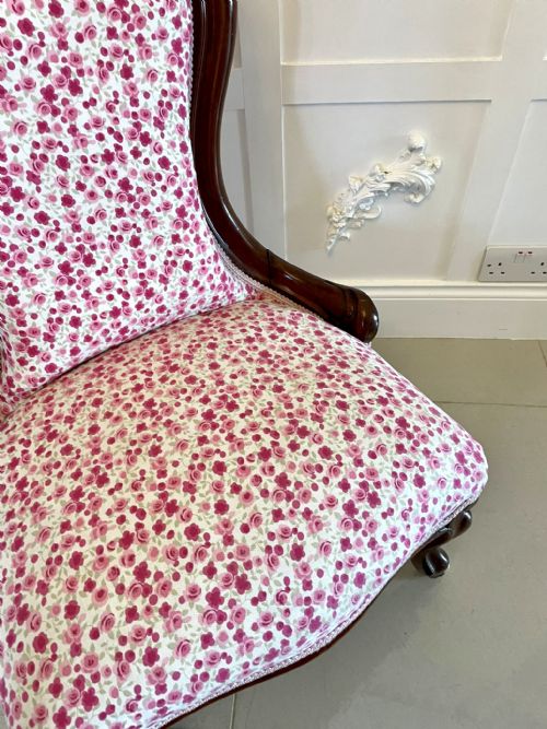 ANTIQUE VICTORIAN MAHOGANY LADIES CHAIR - ADDITIONAL PHOTO 4