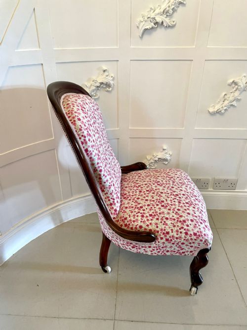ANTIQUE VICTORIAN MAHOGANY LADIES CHAIR - ADDITIONAL PHOTO 6