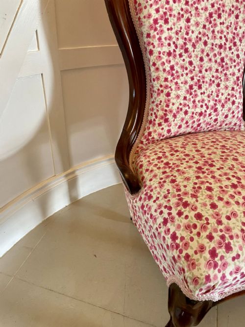 ANTIQUE VICTORIAN MAHOGANY LADIES CHAIR - ADDITIONAL PHOTO 7