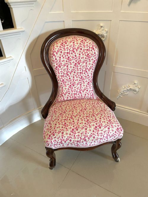 ANTIQUE VICTORIAN MAHOGANY LADIES CHAIR - ADDITIONAL PHOTO 8