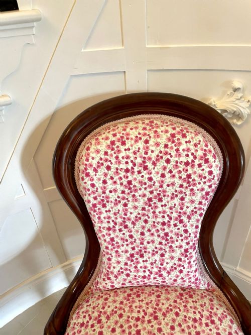 ANTIQUE VICTORIAN MAHOGANY LADIES CHAIR - ADDITIONAL PHOTO 10