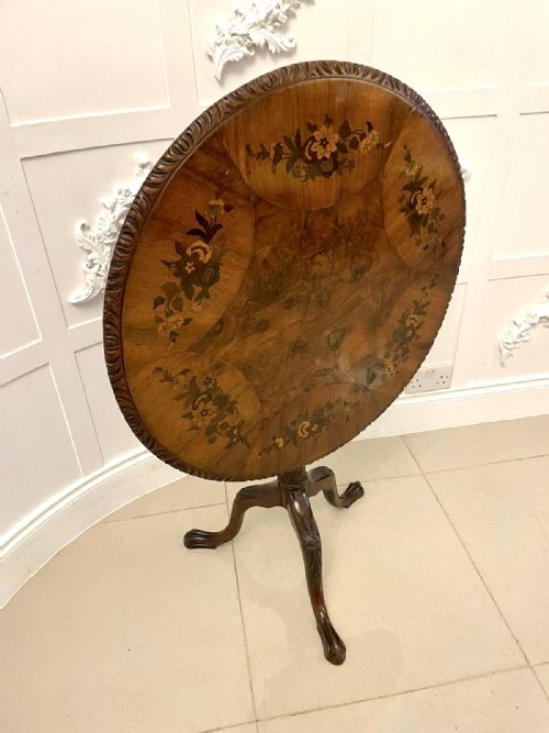 Antique Victorian Quality Burr Walnut Marquetry Inlaid Centre Table