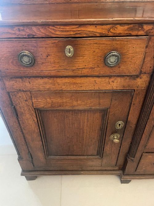fig 1. Large Antique 18th Century George III Quality Oak Dresser and Rack