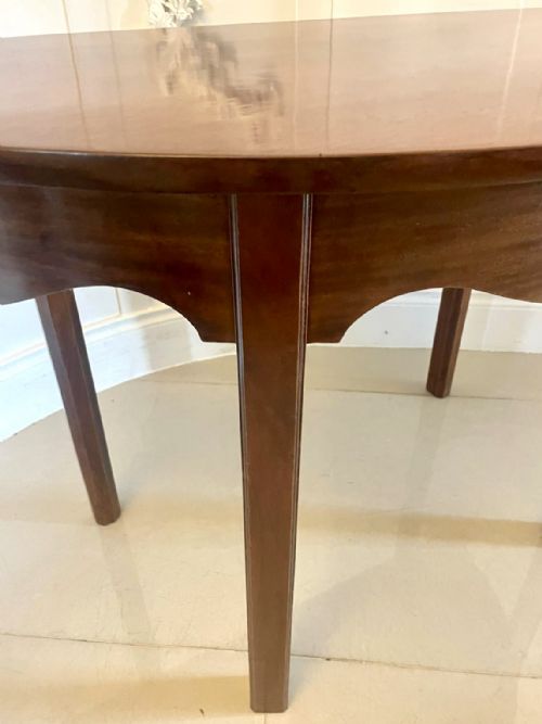ANTIQUE GEORGE III QUALITY MAHOGANY DEMI LUNE SHAPED CONSOLE TABLE - ADDITIONAL PHOTO 1