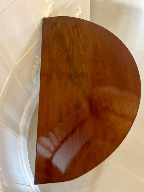 ANTIQUE GEORGE III QUALITY MAHOGANY DEMI LUNE SHAPED CONSOLE TABLE - ADDITIONAL PHOTO 3
