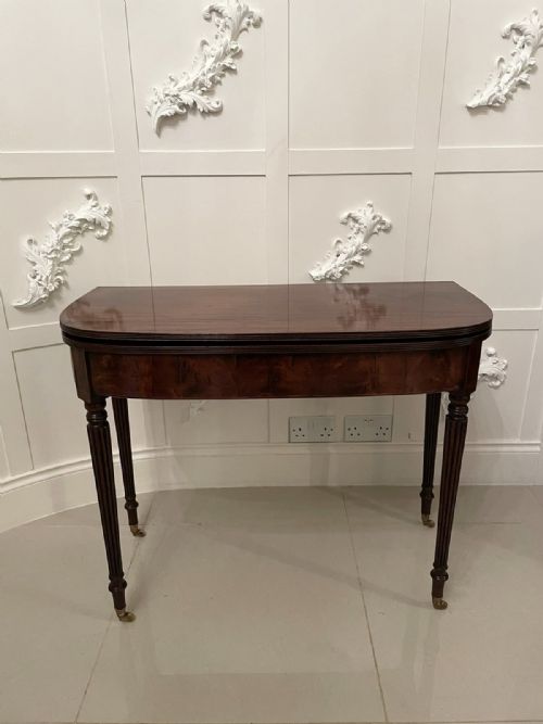 George III Antique Mahogany D Shaped Tea Table