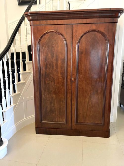 Antique Victorian Quality Figured Mahogany Wardrobe