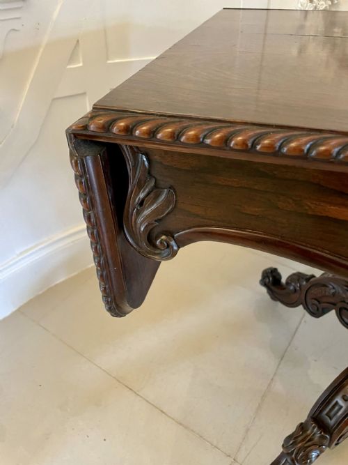 OUTSTANDING QUALITY VICTORIAN CARVED ROSEWOOD SOFA TABLE - ADDITIONAL PHOTO 5