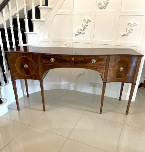 Antique Edwardian Quality Mahogany Serpentine Shaped Sideboard