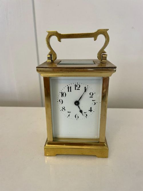 Antique Edwardian French Quality Brass Carriage Clock