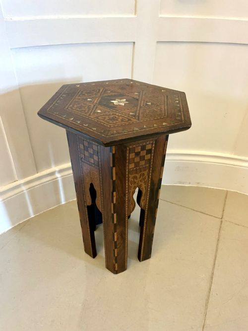 Superb Quality Antique Edwardian Moorish Damascus Lamp Table