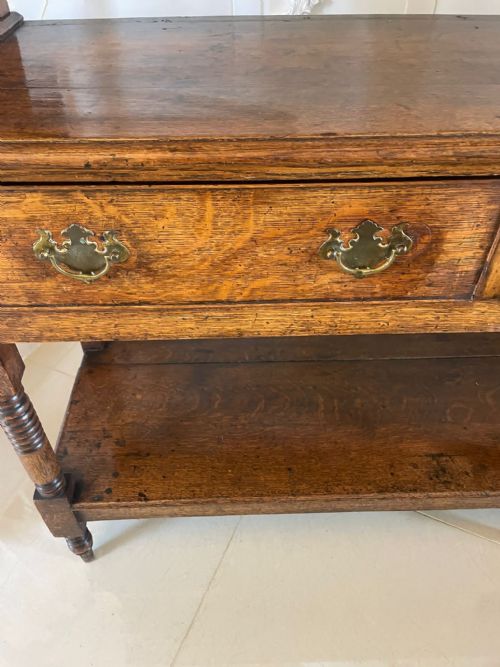 fig 1. Antique 18th Century George III Quality Oak Dresser and Original Rack