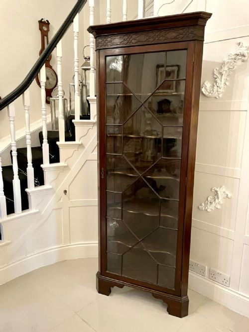 Quality Antique Edwardian Mahogany Corner Display Cabinet