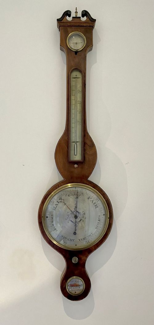 Antique George III Quality Mahogany Banjo Barometer