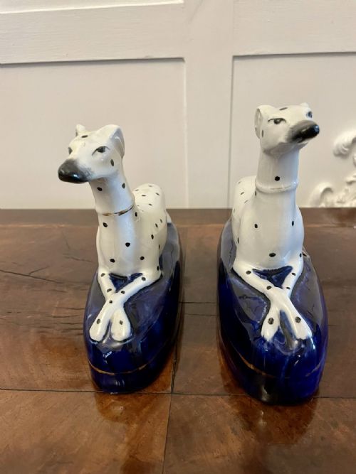 Unusual Pair of Antique Victorian Quality Staffordshire Inkwells