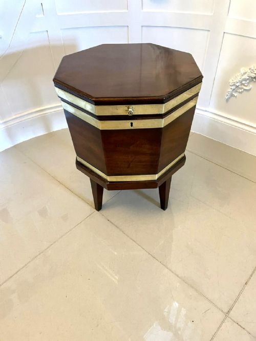 Fine 18th Century Antique George III Quality Mahogany Brass Bound Wine Cooler