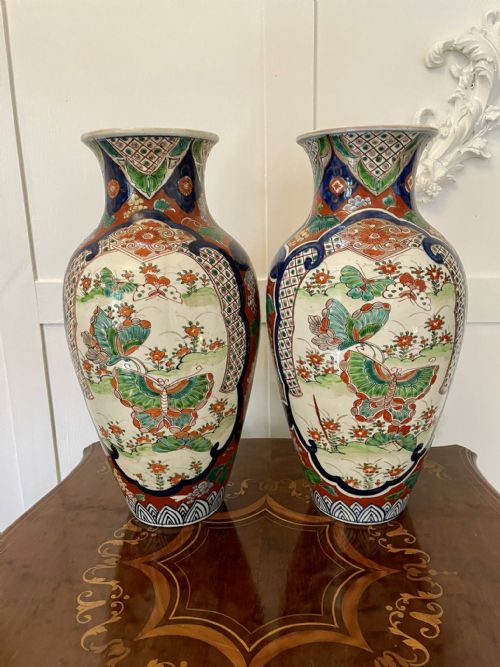 Pair of Antique Japanese Quality Imari Vases