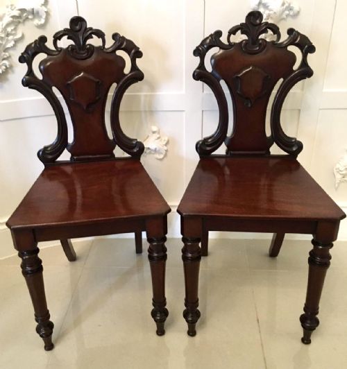 Fine Pair of Antique William IV Hall Chairs
