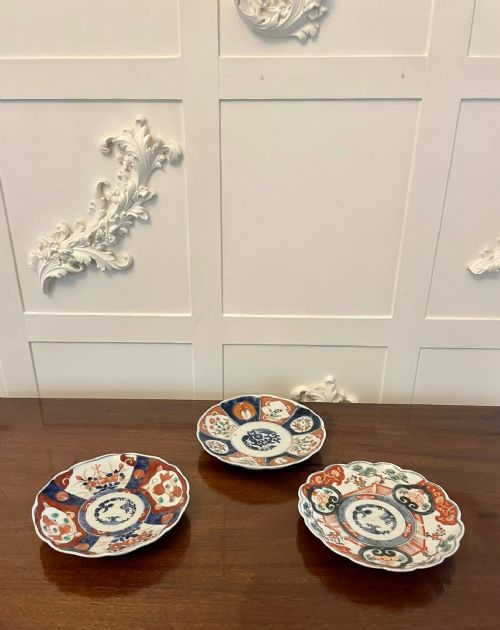 Three Antique Quality Japanese Imari Plates
