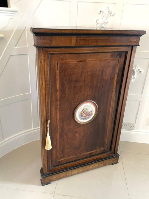 Finest Quality 19th Century Victorian Antique Inlaid Walnut Corner Cabinet