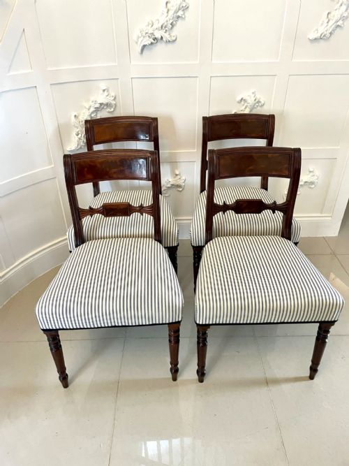 Set of 4 Antique Regency Quality Mahogany Dining Chairs