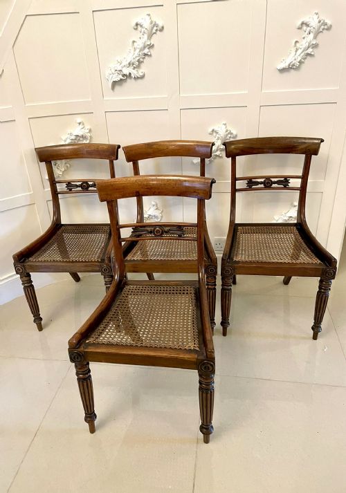 Set of Four Antique Regency Quality Rosewood Dining Chairs