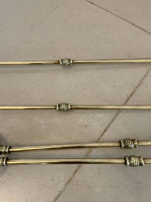 ANTIQUE GEORGE III QUALITY SET OF 3 BRASS FIRE IRONS - ADDITIONAL PHOTO 5