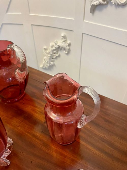 ANTIQUE COLLECTION OF VICTORIAN QUALITY CRANBERRY GLASS ITEMS - ADDITIONAL PHOTO 1