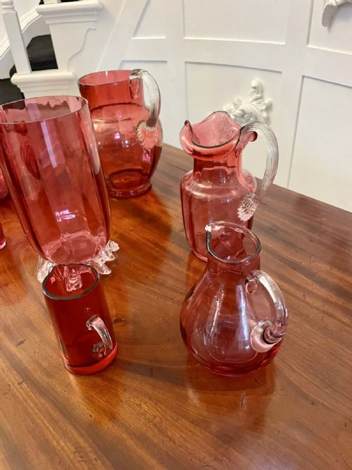 ANTIQUE COLLECTION OF VICTORIAN QUALITY CRANBERRY GLASS ITEMS - ADDITIONAL PHOTO 2