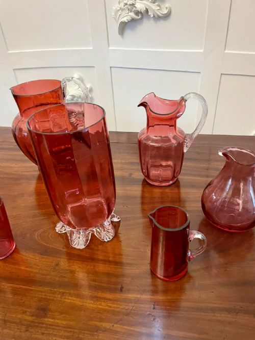 ANTIQUE COLLECTION OF VICTORIAN QUALITY CRANBERRY GLASS ITEMS - ADDITIONAL PHOTO 4