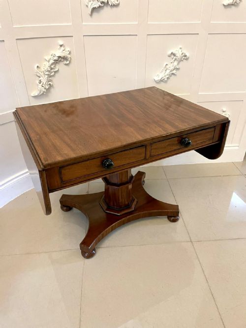 Antique Regency Quality Figured Mahogany Freestanding Sofa Table