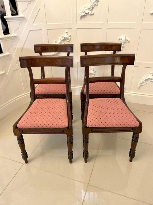 Set of Four Antique William IV Quality Mahogany Dining Chairs