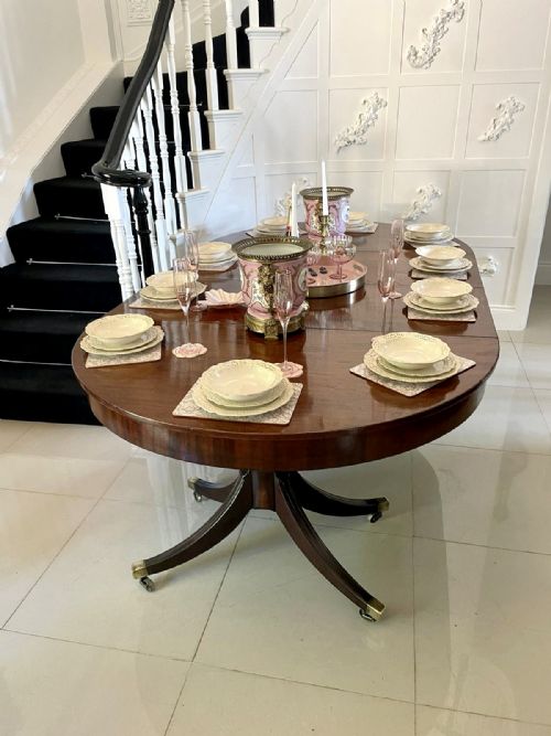 fig 1.  Large Outstanding Quality Antique George III Mahogany Two Pillar Dining Table 73 x 134 x 231cm