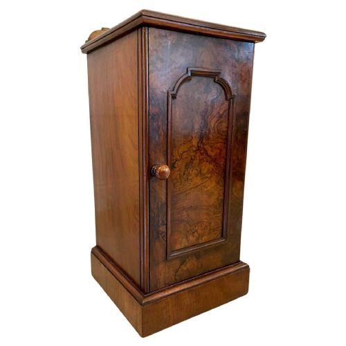 Quality Antique Victorian Burr Walnut Bedside Cabinet