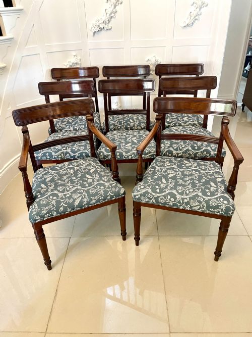 Fine Quality Set of 8 Antique George III Mahogany Dining Chairs