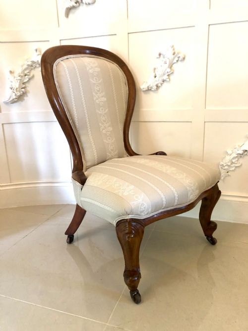 Antique Victorian Walnut Spoon Back Ladies Chair