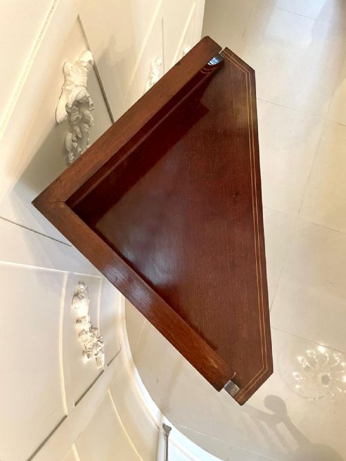 ANTIQUE EDWARDIAN INLAID MAHOGANY CORNER DISPLAY CABINET - ADDITIONAL PHOTO 5