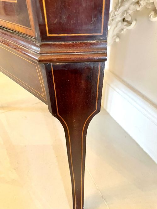 ANTIQUE EDWARDIAN INLAID MAHOGANY CORNER DISPLAY CABINET - ADDITIONAL PHOTO 6