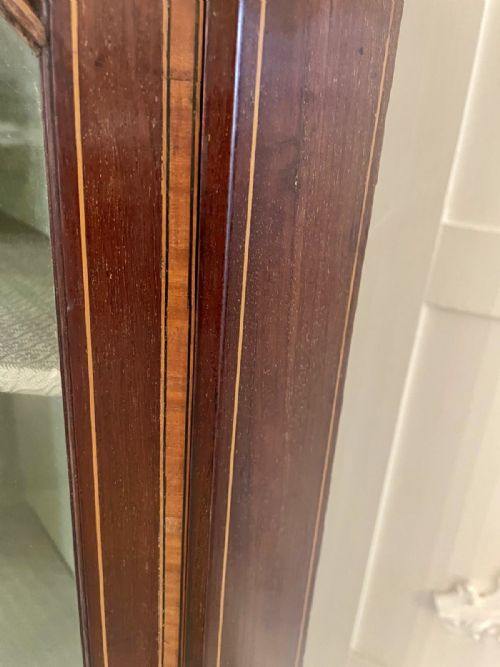 ANTIQUE EDWARDIAN INLAID MAHOGANY CORNER DISPLAY CABINET - ADDITIONAL PHOTO 7