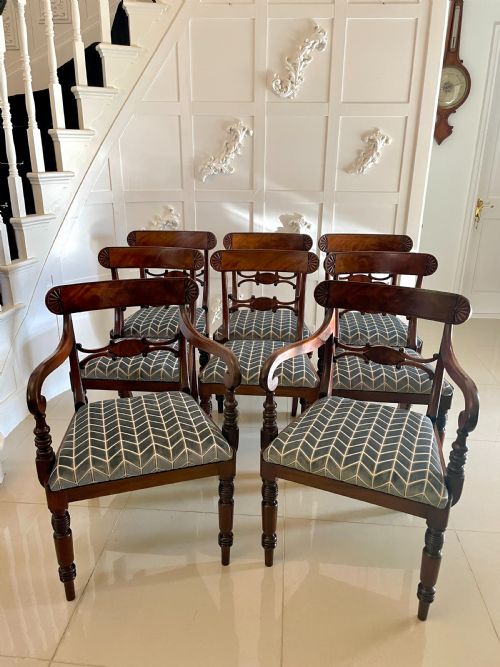 Antique Set of 8 Quality George III Mahogany Dining Chairs